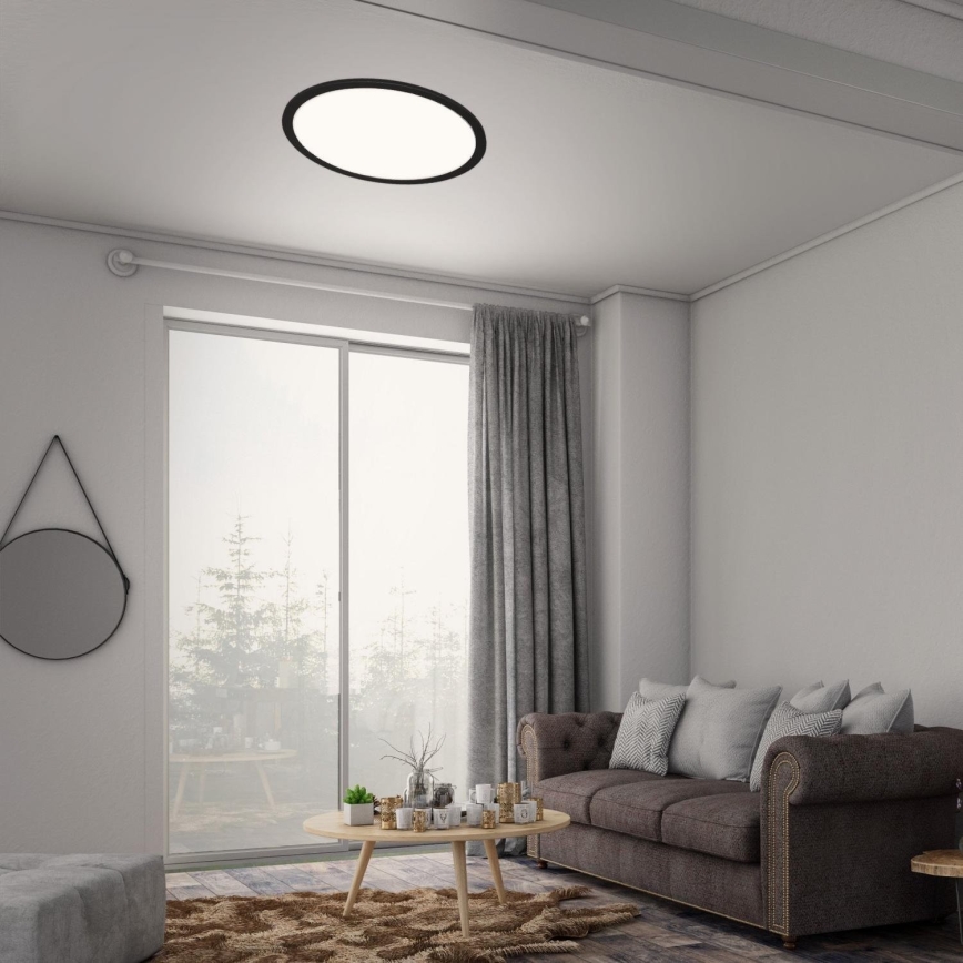 Briloner 7168-015 - Dimbare LED Plafondlamp PIATTO LED/22W/230V 3000-6500K diameter 40 cm zwart + afstandsbediening