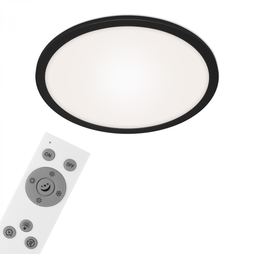 Briloner 7168-015 - Dimbare LED Plafondlamp PIATTO LED/22W/230V 3000-6500K diameter 40 cm zwart + afstandsbediening