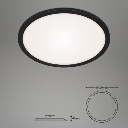 Briloner 7168-015 - Dimbare LED Plafondlamp PIATTO LED/22W/230V 3000-6500K diameter 40 cm zwart + afstandsbediening