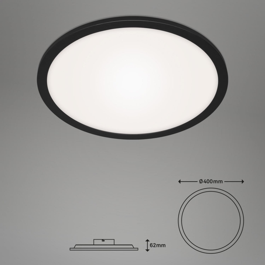 Briloner 7168-015 - Dimbare LED Plafondlamp PIATTO LED/22W/230V 3000-6500K diameter 40 cm zwart + afstandsbediening