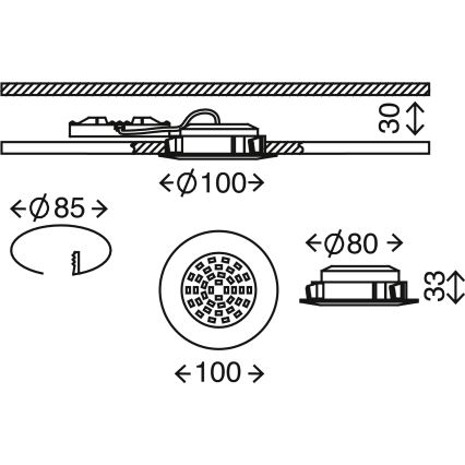 Briloner 7206-018 - LED Badkamer inbouwlamp ATTACH LED/10,5W/230V IP44