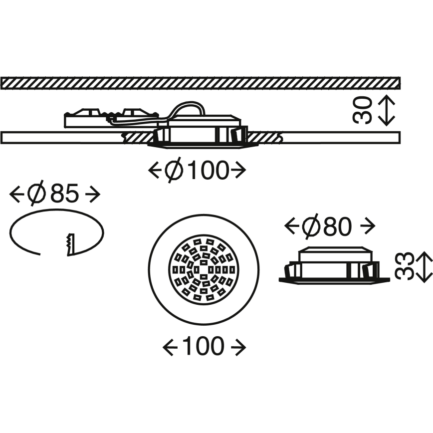 Briloner 7206-018 - LED Badkamer inbouwlamp ATTACH LED/10,5W/230V IP44