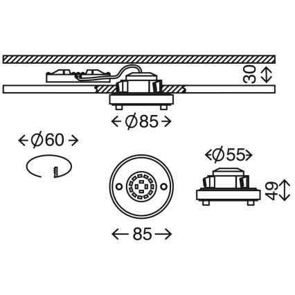 Briloner 7214-012 - Hangende LED Badkamer plafond verlichting ATTACH LED/5W/230V IP44