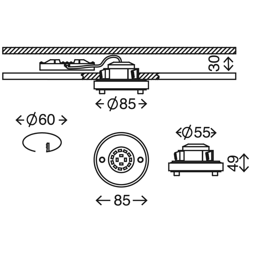 Briloner 7214-012 - Hangende LED Badkamer plafond verlichting ATTACH LED/5W/230V IP44