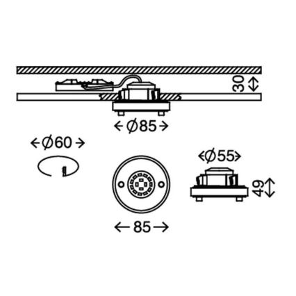 Briloner 7214-019 - Hangende LED Badkamer plafond verlichting ATTACH LED/5W/230V IP44 3000K rond