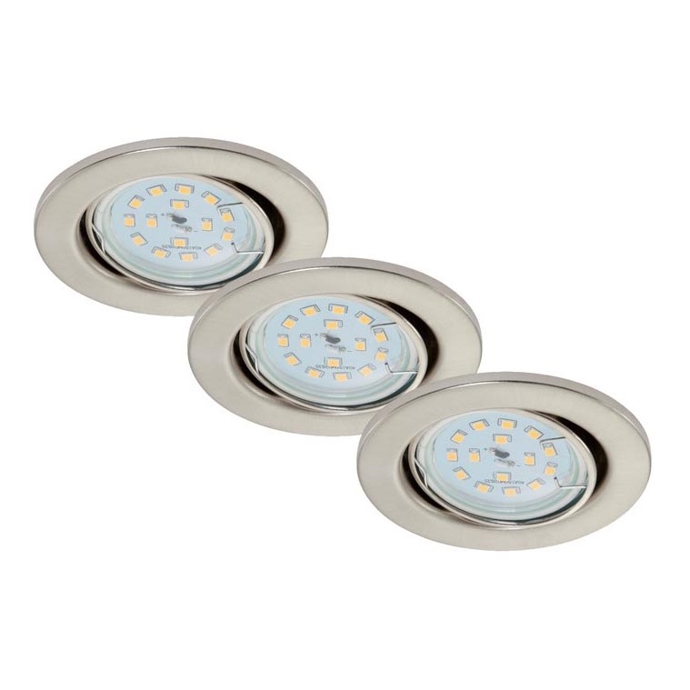 Briloner 7220-032 - SET 3x LED Badkamer inbouwverlichting FIT 1xGU10/5W/230V mat nikkel