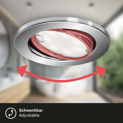 Briloner 7221-038 - SET 3x Hangende LED Badkamer plafond verlichting 1xGU10/3W/230V IP23 glanzend chroom 