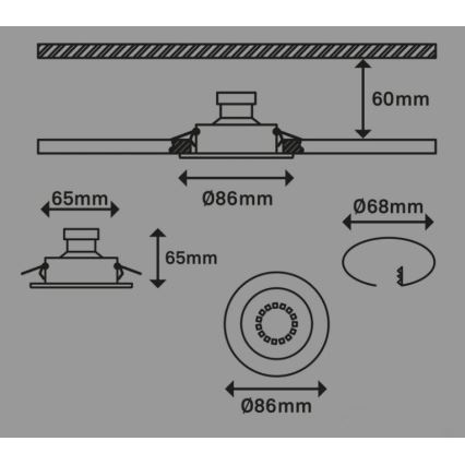 Briloner 7221-038 - SET 3x Hangende LED Badkamer plafond verlichting 1xGU10/3W/230V IP23 glanzend chroom 