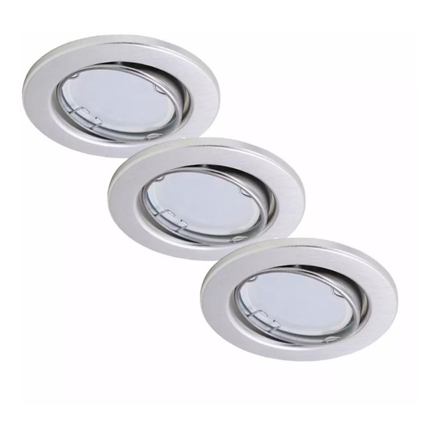 Briloner 7221-039 - SET 3x Hangende LED Badkamer plafond verlichting 1xGU10/3W/230V IP23 zilver