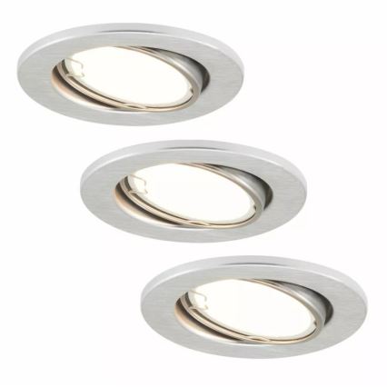 Briloner 7221-039 - SET 3x Hangende LED Badkamer plafond verlichting 1xGU10/3W/230V IP23 zilver