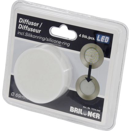 Briloner 7224-040 - SET 4x Diffusor voor inbouwlampen diameter 69 mm