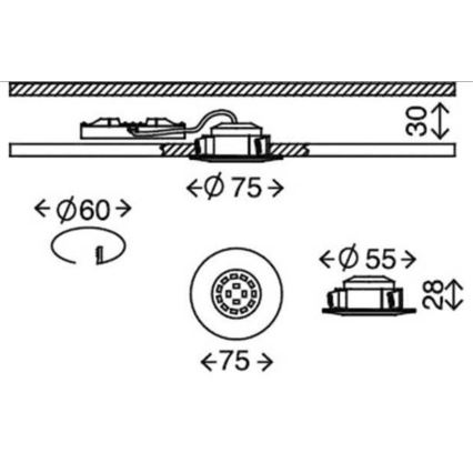 Briloner 7231-031- SET 3x LED dimbare badkamer inbouwspot LED/5,5W/230V IP44