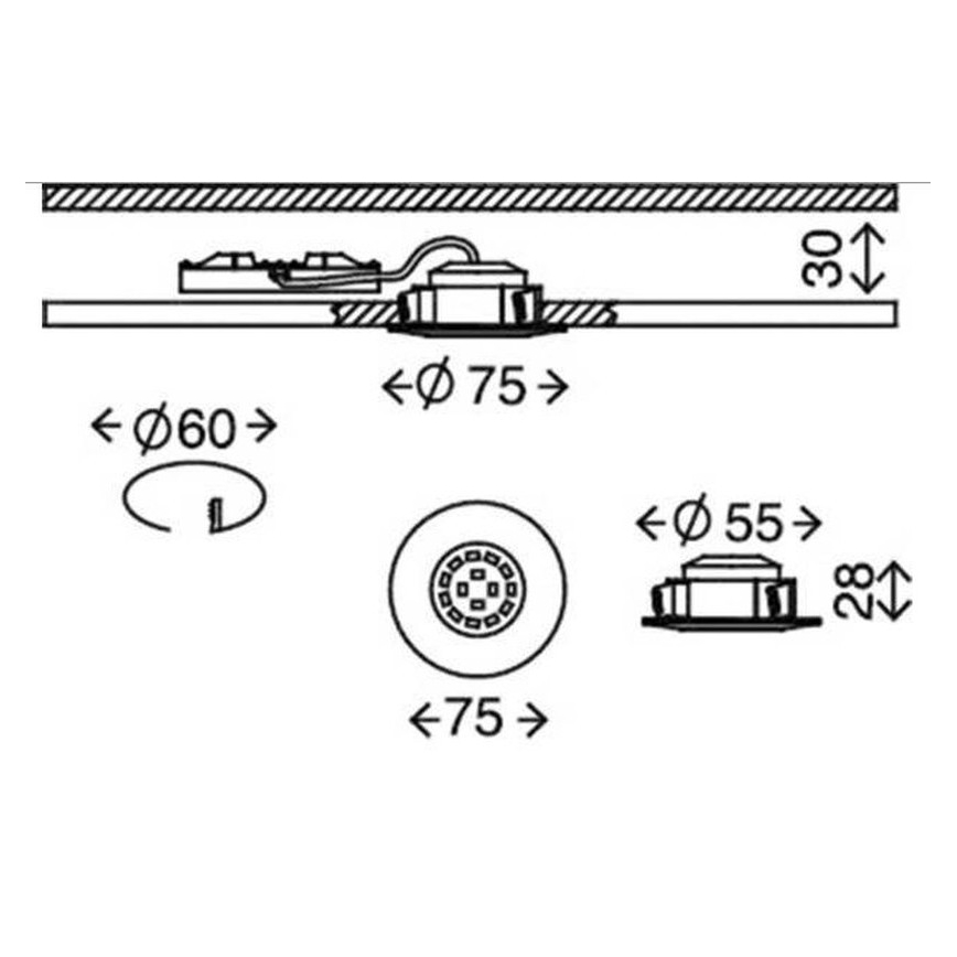 Briloner 7231-031- SET 3x LED dimbare badkamer inbouwspot LED/5,5W/230V IP44