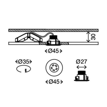 Briloner 7240-038 - SET 3x LED Badkamer Inbouw Lamp ATTACH LED/1,8W/230V IP44