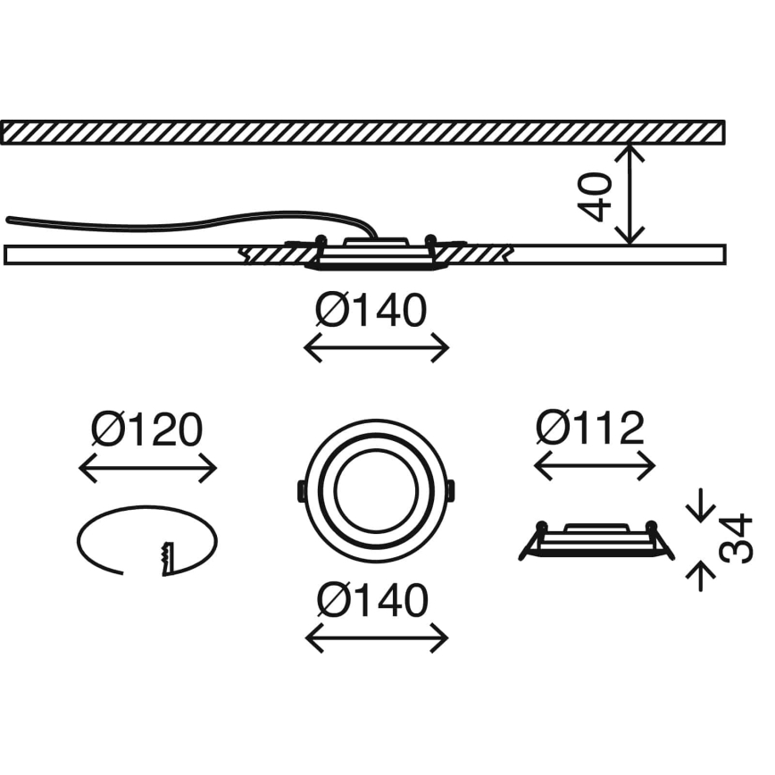 Briloner 7285-012 - LED inbouwarmatuur voor badkamer LED/6,4W/230V IP23