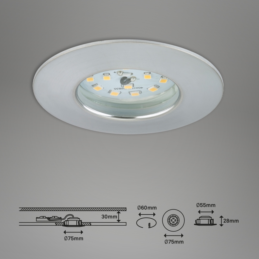 Briloner 7295-019 - LED dimbare inbouwspot voor badkamer ATTACH LED/6,5W/230V IP44