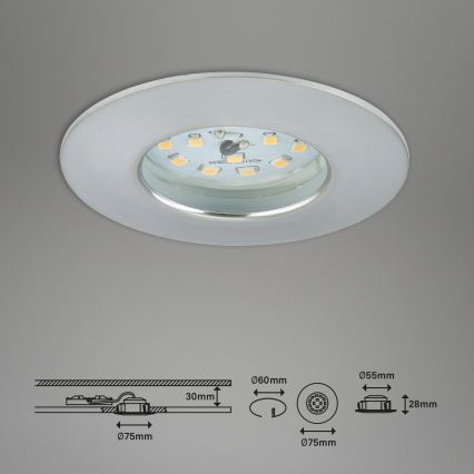 Briloner 7295-019 - LED Dimbaar bathroom inbouw licht ATTACH LED/6,5W/230V IP44