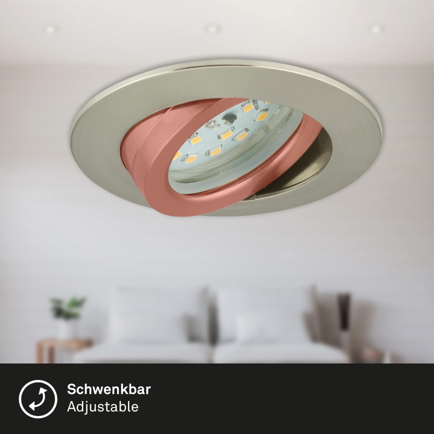 Briloner 7296-012 - LED dimbare badkamer inbouwspot ATTACH LED/6,5W/230V IP23 mat chroom