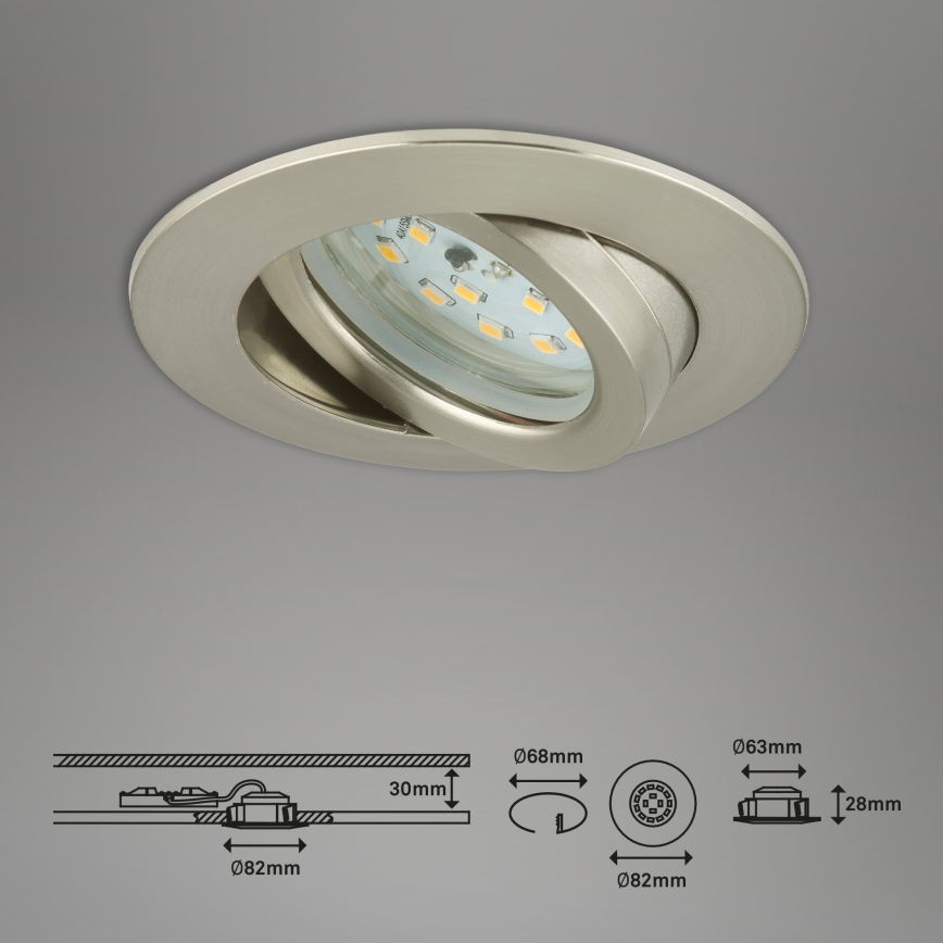 Briloner 7296-012 - LED dimbare badkamer inbouwspot ATTACH LED/6,5W/230V IP23 mat chroom