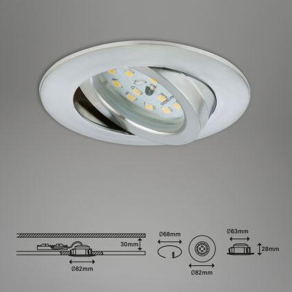 Briloner 7296-019 - LED dimbare badkamer inbouwspot LED/6,5W/230V IP23