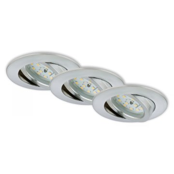 Briloner 7296-039 - SET van 3 dimbare LED-badkamer inbouwspots 1xLED/6,5W/230V 3000K IP23 mat chroom
