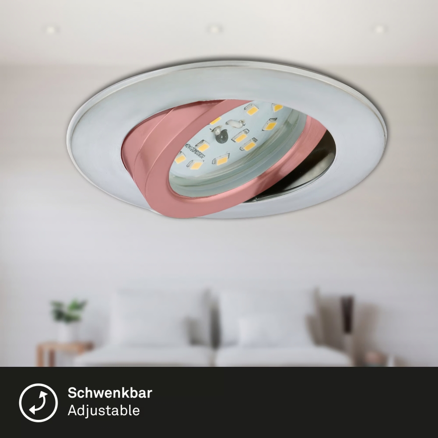 Briloner 7296-039 - SET van 3 dimbare LED-badkamer inbouwspots 1xLED/6,5W/230V 3000K IP23 mat chroom