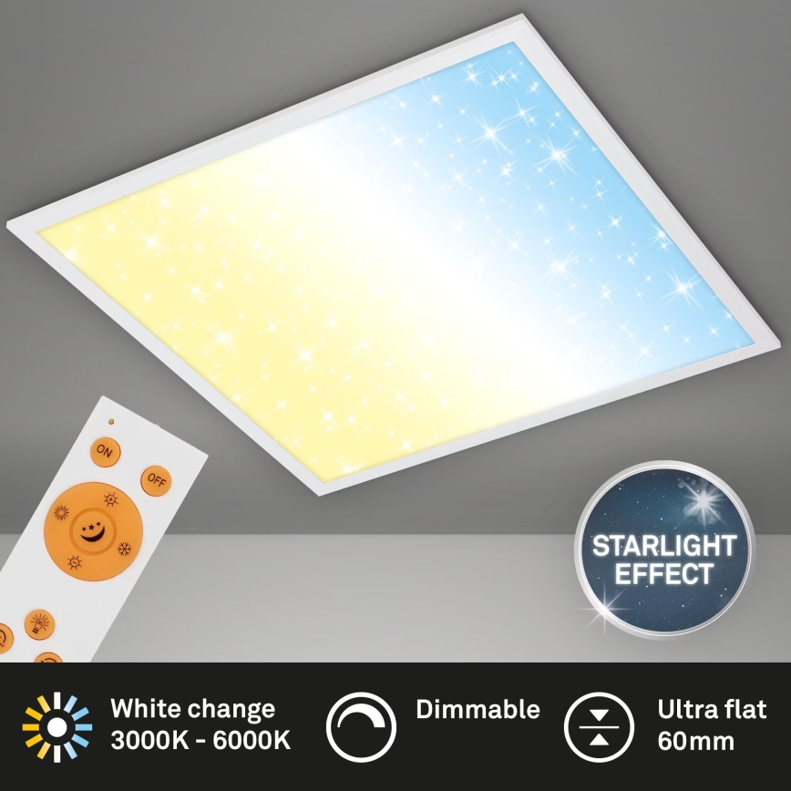 Briloner 7303-016 - Dimbare LED plafondlamp STARRY SKY LED/36W/230V 3000-6000K + afstandsbediening