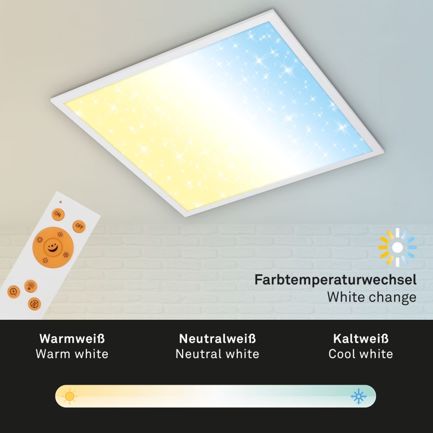 Briloner 7303-016 - Dimbare LED plafondlamp STARRY SKY LED/36W/230V 3000-6000K + afstandsbediening
