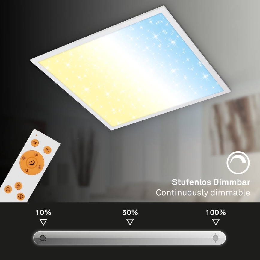 Briloner 7303-016 - Dimbare LED plafondlamp STARRY SKY LED/36W/230V 3000-6000K + afstandsbediening