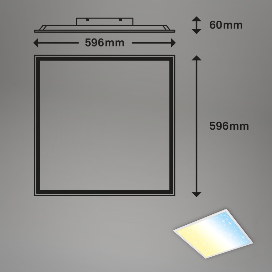 Briloner 7303-016 - Dimbare LED plafondlamp STARRY SKY LED/36W/230V 3000-6000K + afstandsbediening