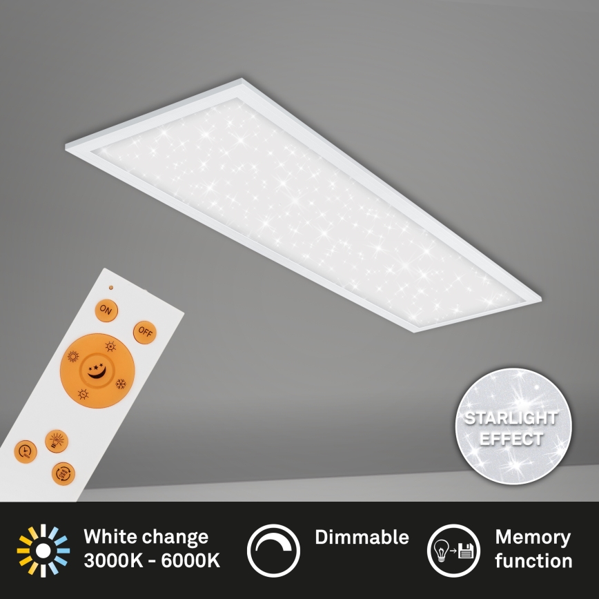 Briloner 7308-016 - Dimbare LED plafondlamp STARRY SKY LED/24W/230V 3000-6000K + afstandsbediening