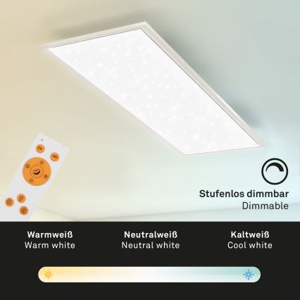 Briloner 7308-016 - Dimbare LED plafondlamp STARRY SKY LED/24W/230V 3000-6000K + afstandsbediening
