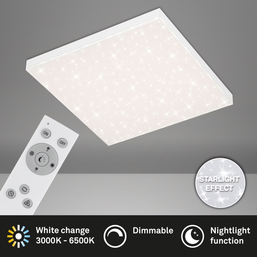 Briloner 7381-116 - Dimbare LED plafondlamp STARRY SKY LED/24W/230V 3000-6500K + afstandsbediening