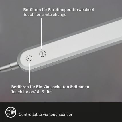 Briloner 7389-014 - LED Dimbaar aanraken flexible tafellamp SERVO LED/8W/230V 3000/4000/6500K