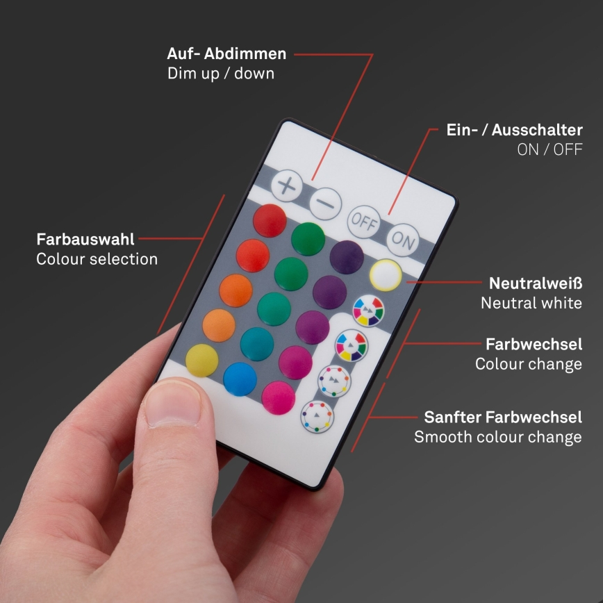 Briloner 7404-016 - LED RGBW dimbaar opbouwpaneel LED/22W/230V 4000K + afstandsbediening