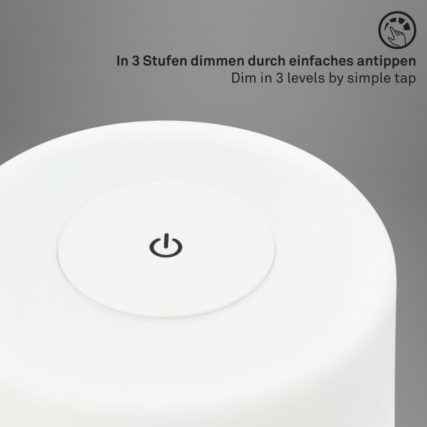 Briloner 7420016 - LED Dimbaar oplaadbaar aanraken buitenshuis tafellamp LED/4W/5V IP44 3000K wit
