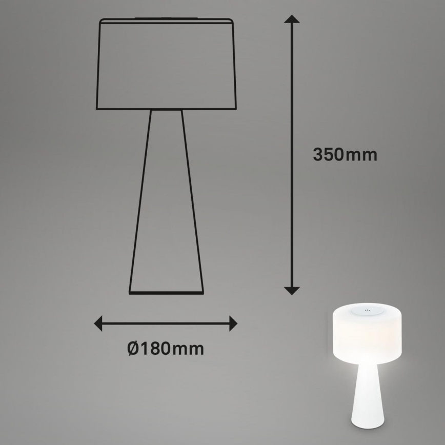Briloner 7420016 - LED Dimbaar oplaadbaar aanraken buitenshuis tafellamp LED/4W/5V IP44 3000K wit