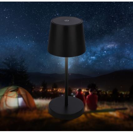 Briloner 7423015 - LED Dimbaar oplaadbaar buitenshuis tafellamp LED/2,6W/5V IP44 2000 mAh zwart