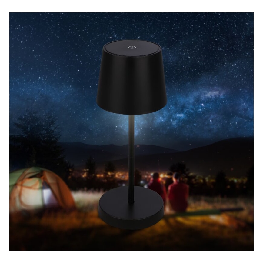 Briloner 7423015 - LED Dimbaar oplaadbaar buitenshuis tafellamp LED/2,6W/5V IP44 2000 mAh zwart
