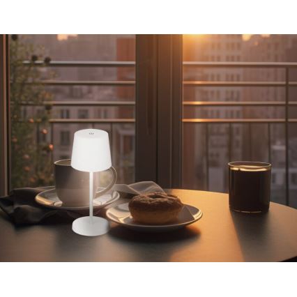 Briloner 7423016 - LED Dimbare Oplaadbare Buiten Tafellamp LED/2,6W/5V 2000mAh IP44 wit