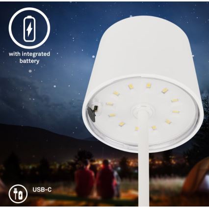 Briloner 7423016 - LED Dimbare Oplaadbare Buiten Tafellamp LED/2,6W/5V 2000mAh IP44 wit