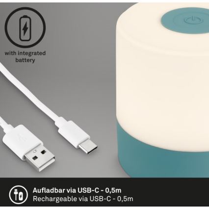 Briloner 7461010 - LED Dimbaar oplaadbaar buitenshuis tafellamp LED/2W/5V IP44 blauw