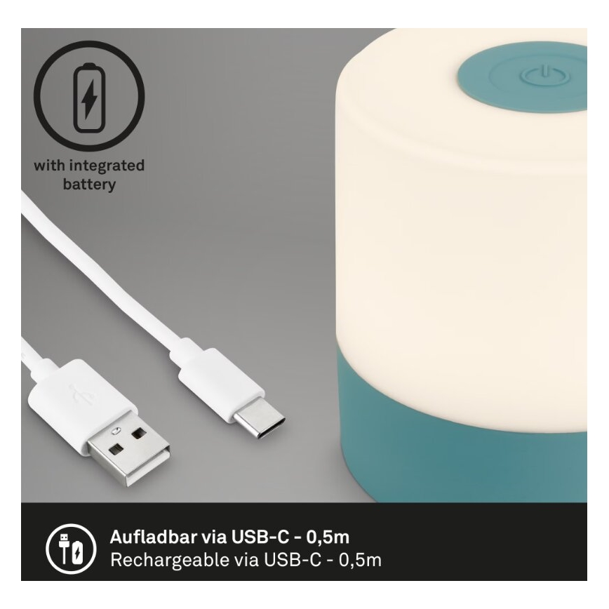 Briloner 7461010 - LED Dimbaar oplaadbaar buitenshuis tafellamp LED/2W/5V IP44 blauw