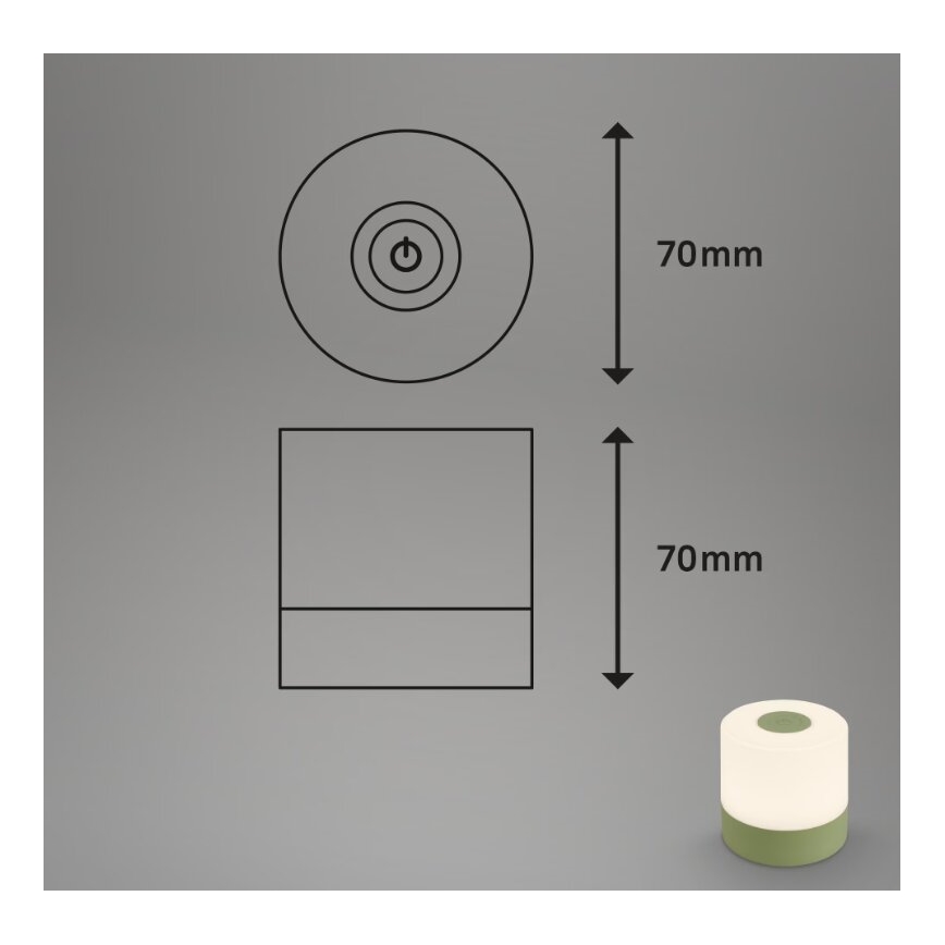 Briloner 7461019 - LED Dimbaar oplaadbaar buitenshuis tafellamp LED/2W/5V IP44 groen