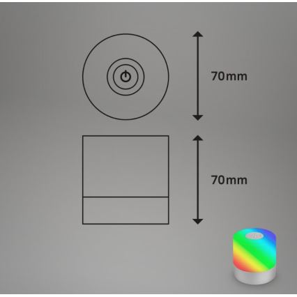 Briloner 7462014 - LED RGB Oplaadbare buiten tafellamp LED/1,5W/5V IP44 1200 mAh mat chroom