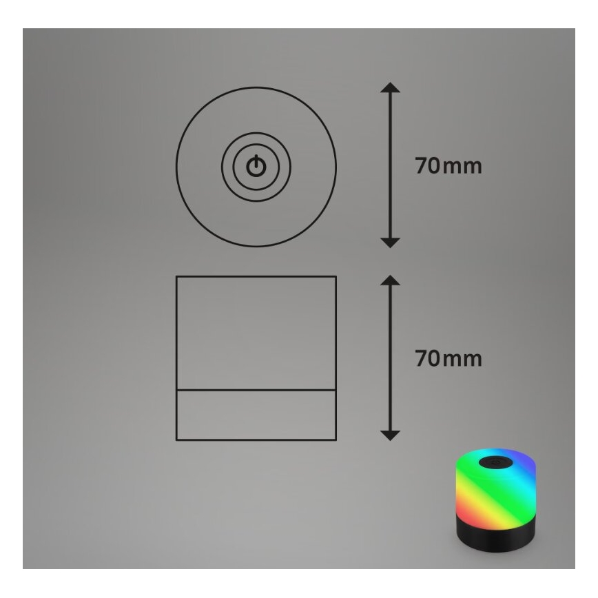 Briloner 7462015 - LED RGB Oplaadbare buiten tafellamp LED/1,5W/5V IP44 1200 mAh zwart