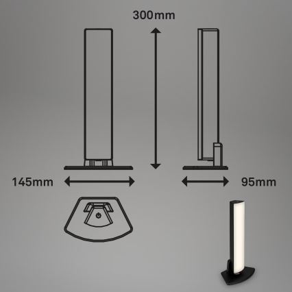 Briloner 7474-015 - LED dimbare oplaadbare buiten tafellamp 2-in-1 LED/7W/5V 2x2200 mAh USB 3000K IP44 zwart