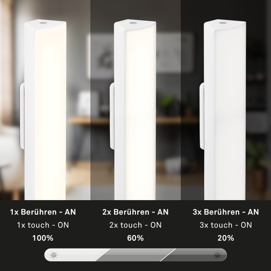 Briloner 7474-016 - LED Dimbaar aanraken oplaadbaar buitenshuis tafellamp 2in1 LED/7W/5V 2x2200 mAh USB 3000K IP44 wit