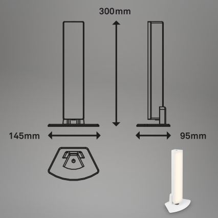 Briloner 7474-016 - LED dimbare oplaadbare buiten tafellamp 2-in-1 LED/7W/5V 2x2200 mAh USB 3000K IP44 wit