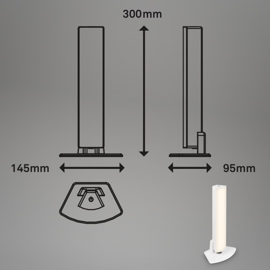 Briloner 7474-016 - LED dimbare oplaadbare buiten tafellamp 2-in-1 LED/7W/5V 2x2200 mAh USB 3000K IP44 wit